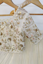 White mogra lehenga set